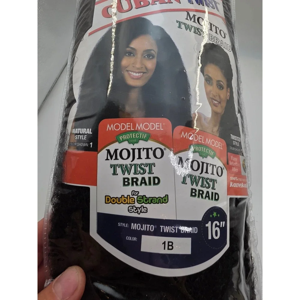 Model Model Cuban Twist Mojito Twist Braid 16 Inch Hair Extensions Color 1B k4